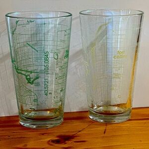 Fort Collins topography pint glasses